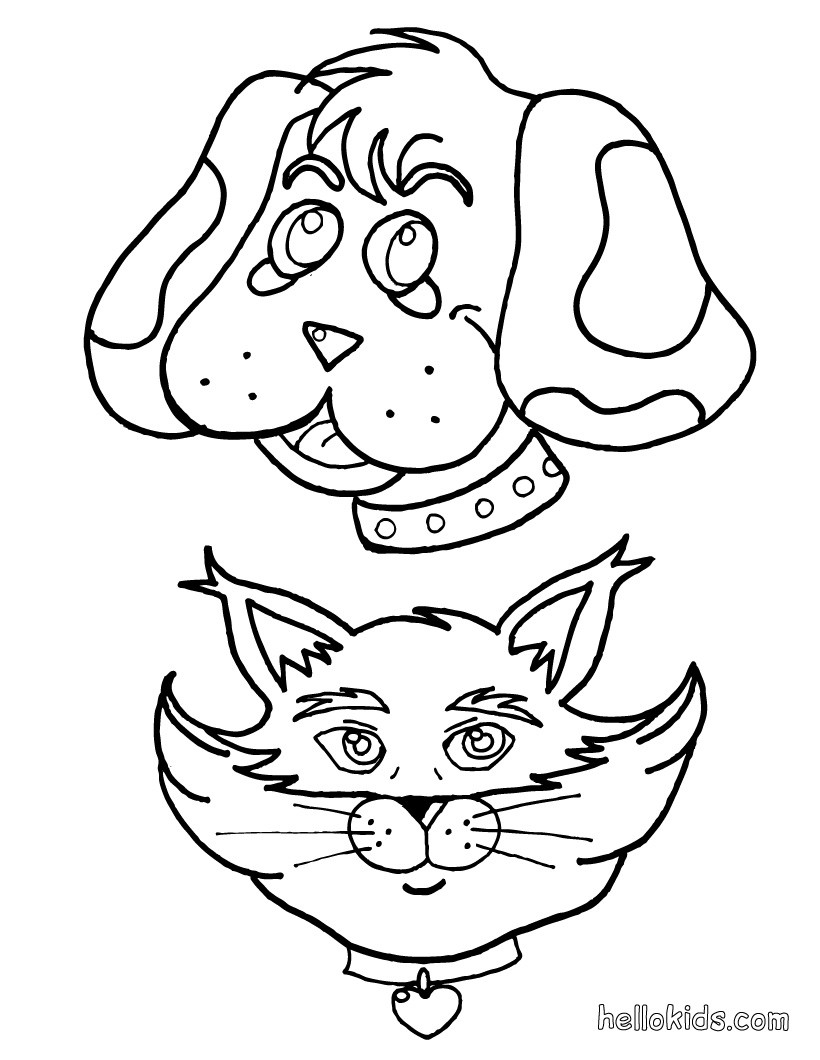 Cat & Dog coloring #13, Download drawings