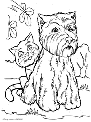 Cat & Dog coloring #5, Download drawings