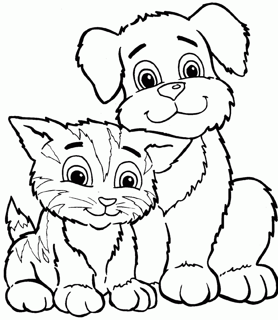 Cat & Dog coloring #14, Download drawings