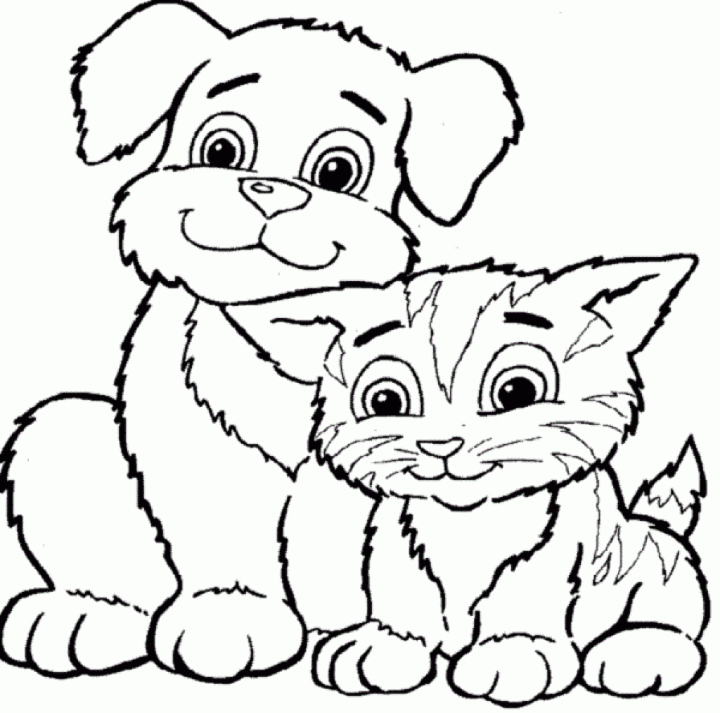 Cat & Dog coloring #10, Download drawings