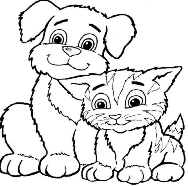 Cat & Dog coloring #19, Download drawings