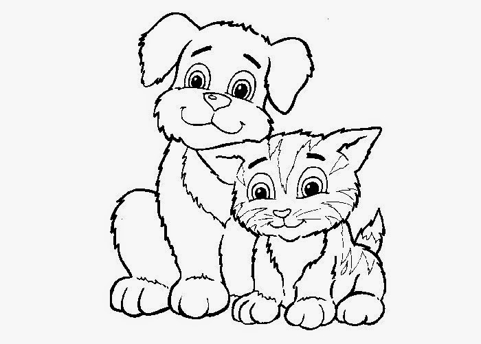 Cat & Dog coloring #3, Download drawings