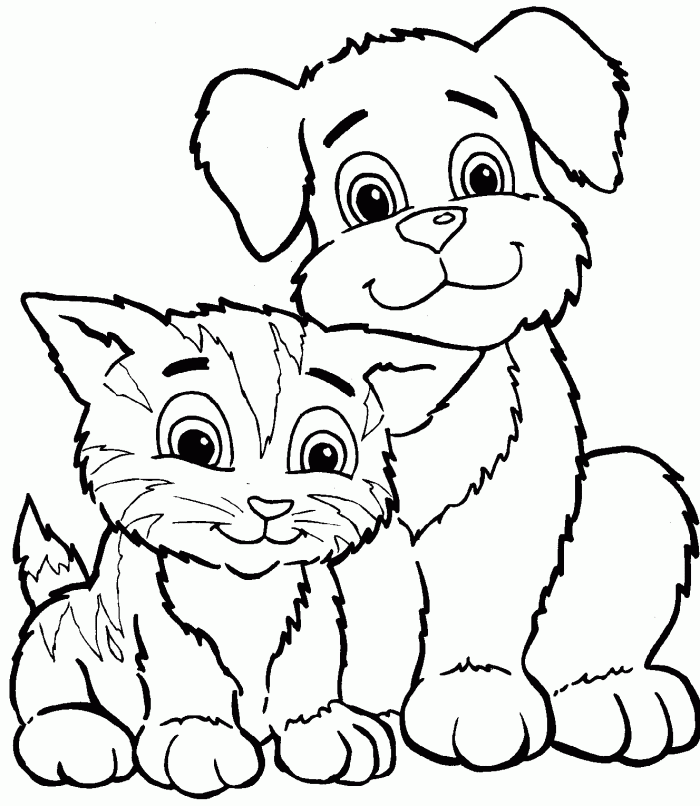 Cat & Dog coloring #17, Download drawings