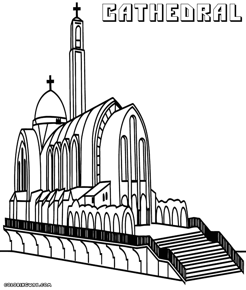 Cathedral coloring #10, Download drawings
