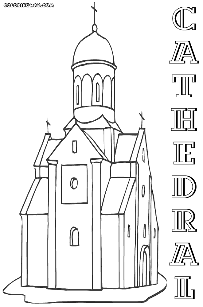 Cathedral coloring #19, Download drawings