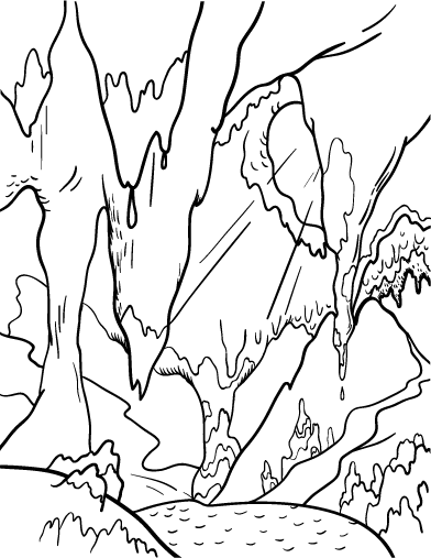 Cave coloring #1, Download drawings
