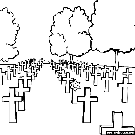 Cemetery coloring #1, Download drawings
