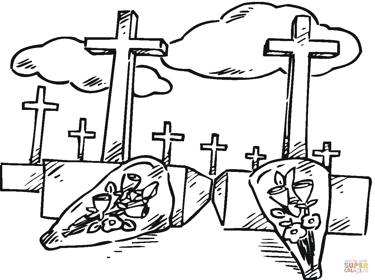 Cemetery coloring #7, Download drawings