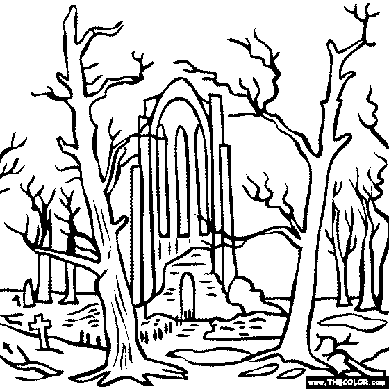 Cemetery coloring #8, Download drawings
