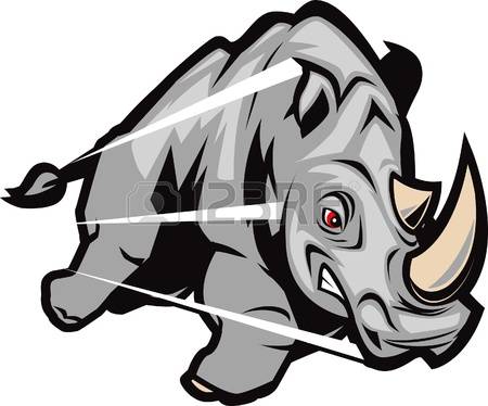 Charging Rhino coloring #5, Download drawings