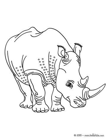 Charging Rhino coloring #19, Download drawings