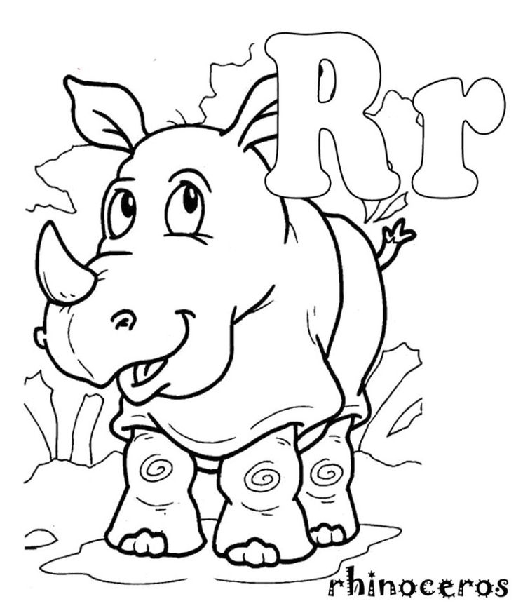 Charging Rhino coloring #18, Download drawings