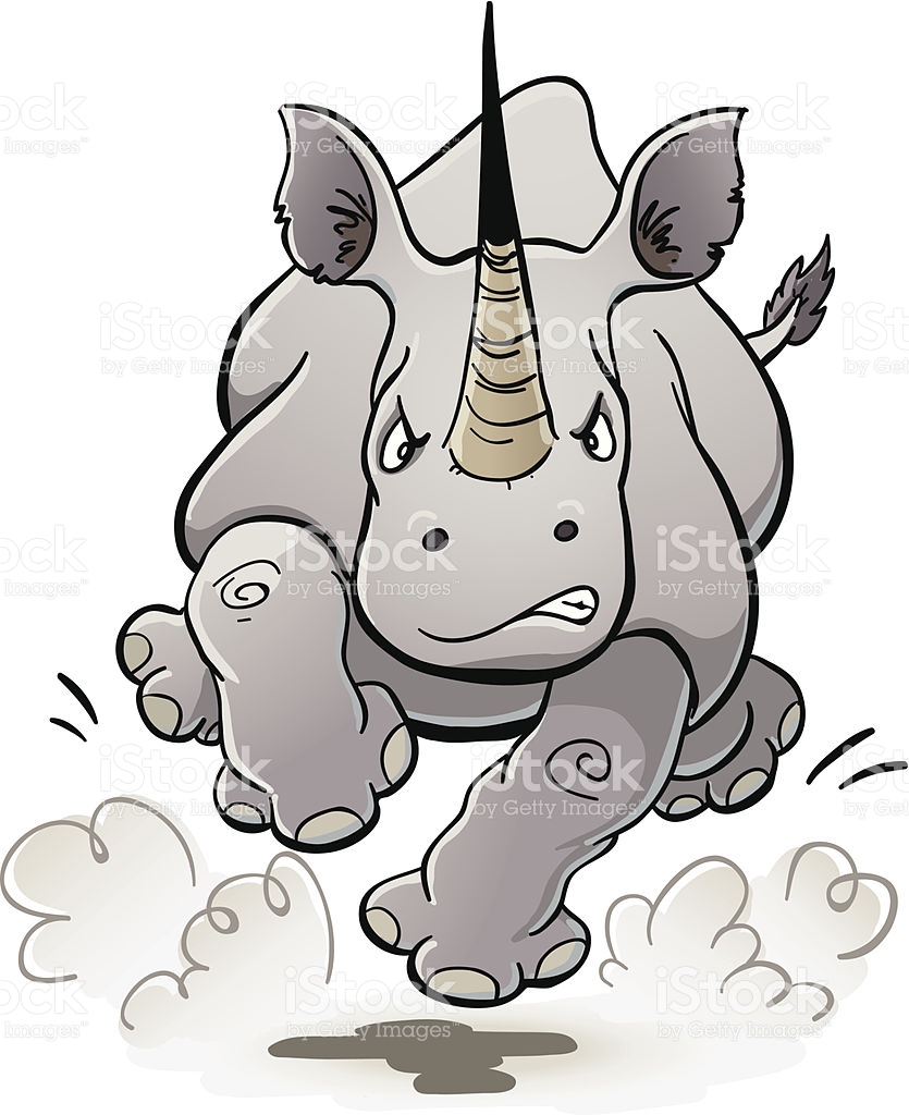 Charging Rhino coloring #10, Download drawings
