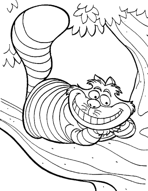 Cheshire Cat coloring #5, Download drawings