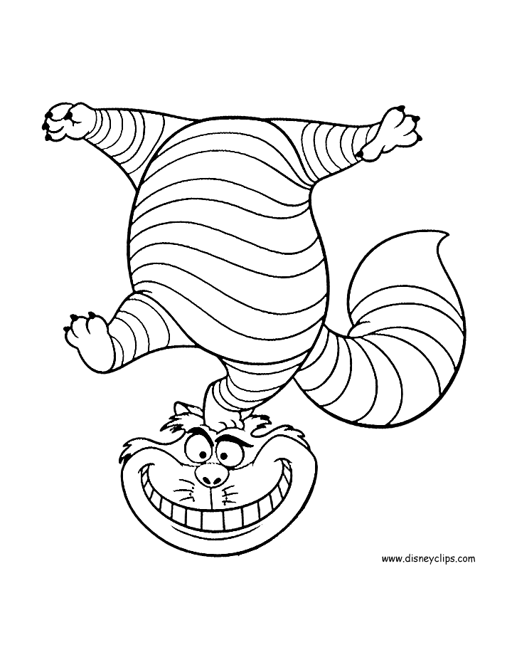 Cheshire Cat coloring #9, Download drawings