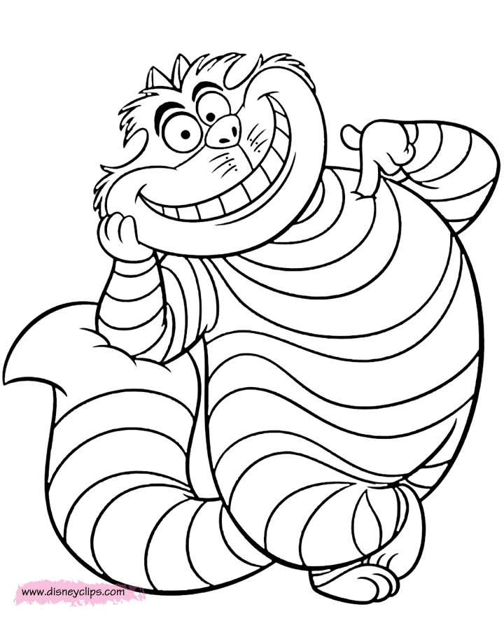 Cheshire Cat coloring #4, Download drawings