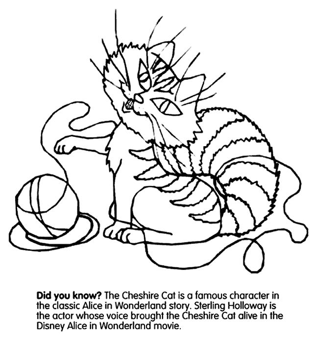 Cheshire Cat coloring #8, Download drawings