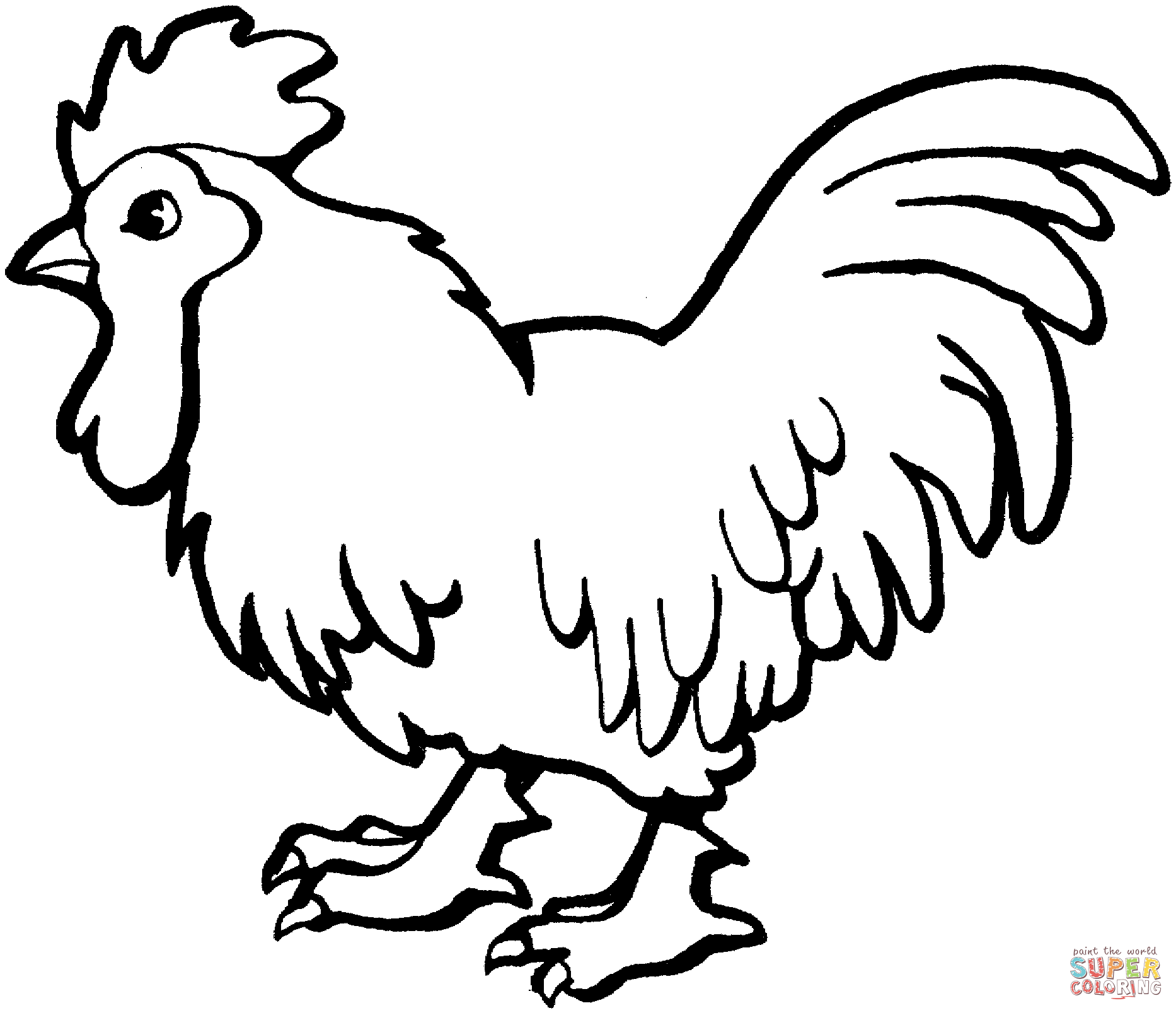Rooster coloring #12, Download drawings
