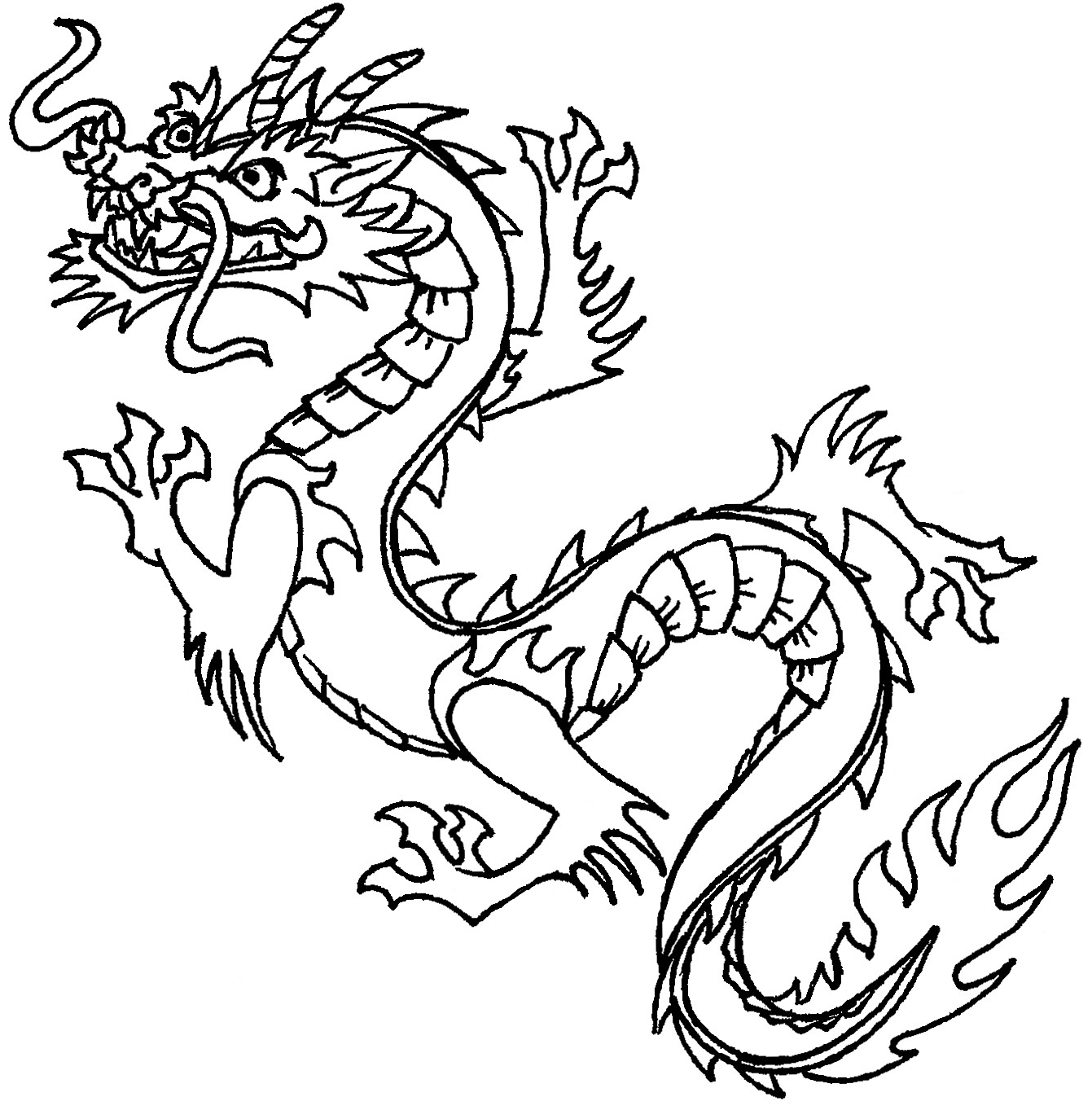 Chinese Dragon coloring #18, Download drawings
