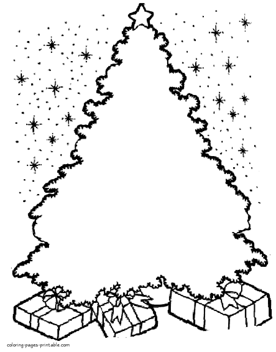 Christmas Tree coloring #5, Download drawings