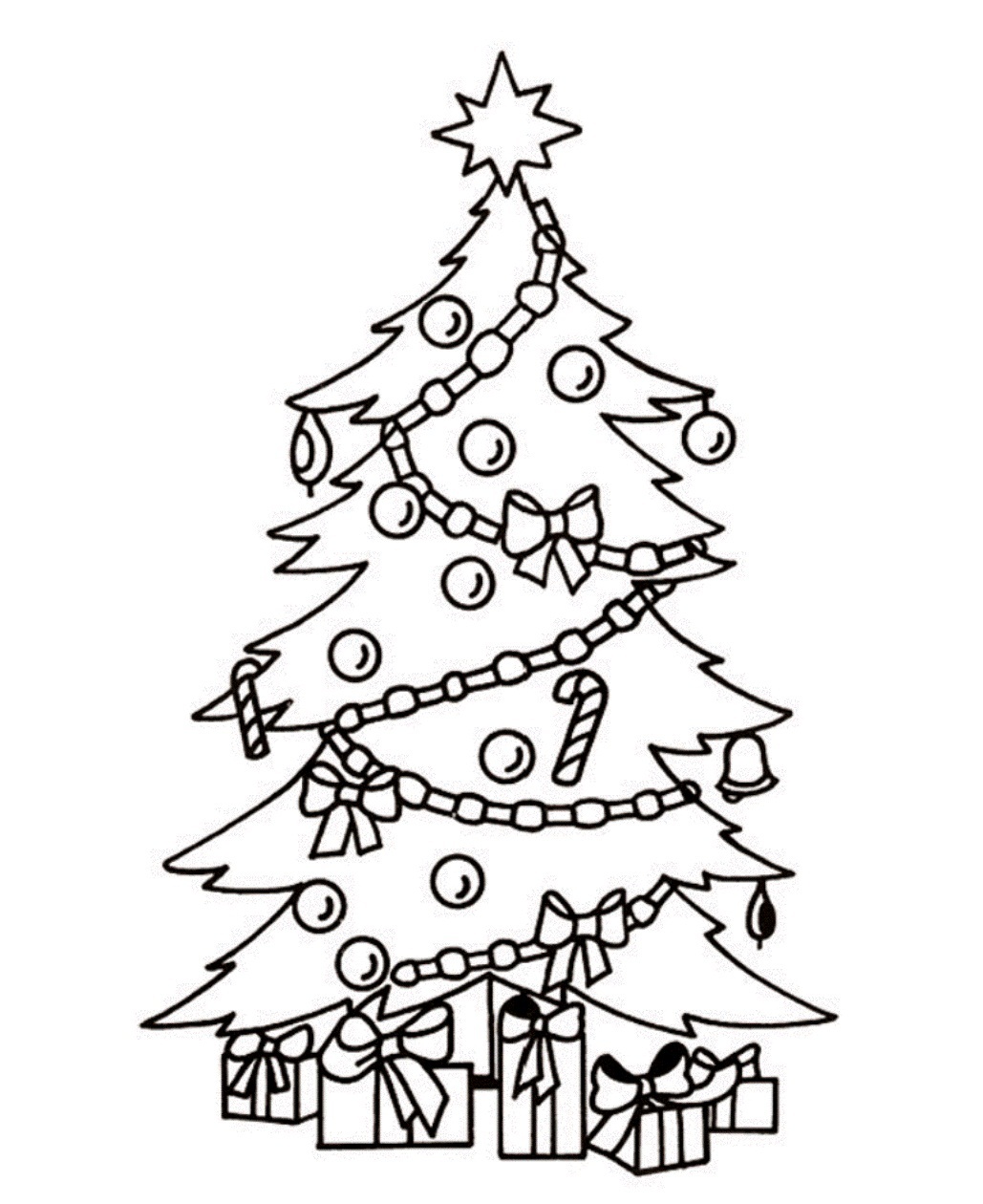 Christmas Tree coloring #12, Download drawings