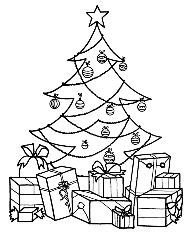Christmas Tree coloring #7, Download drawings