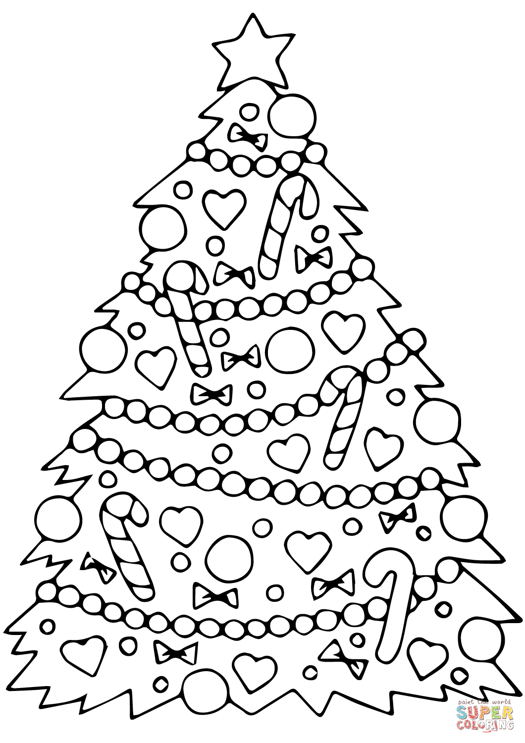 Christmas Tree coloring #1, Download drawings