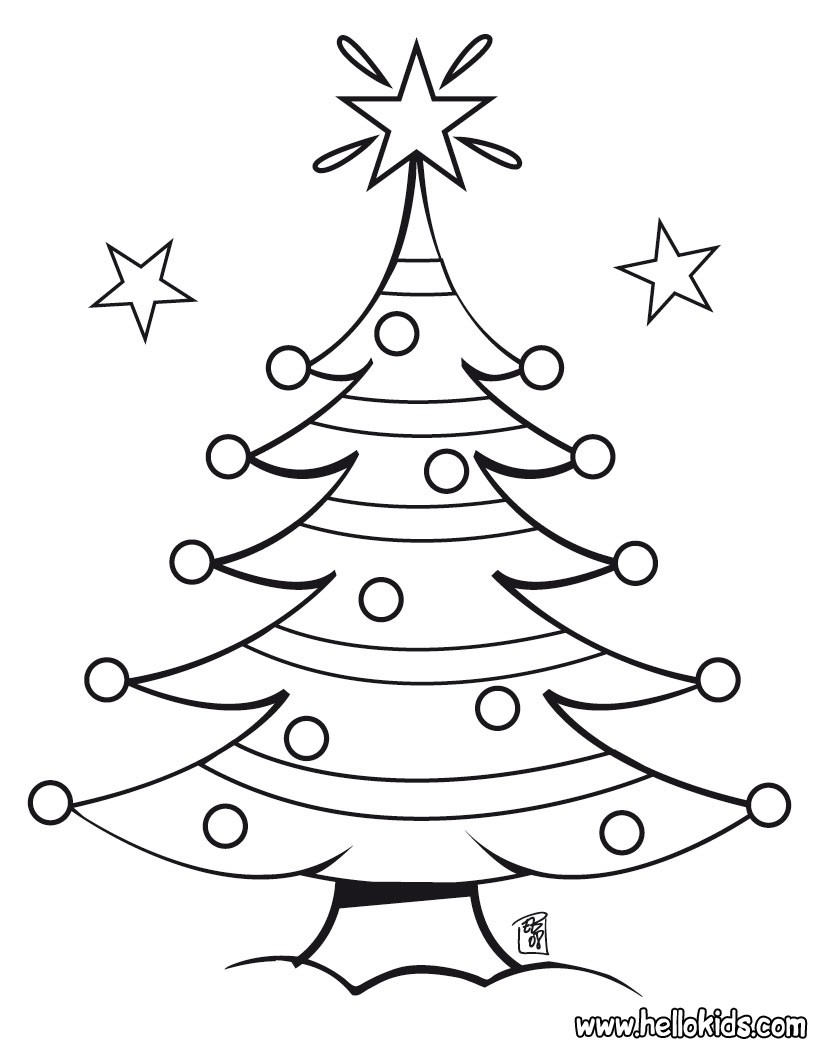Christmas Tree coloring #13, Download drawings
