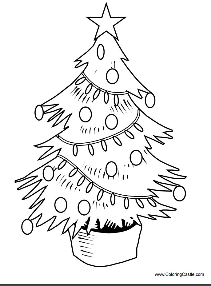Christmas Tree coloring #4, Download drawings