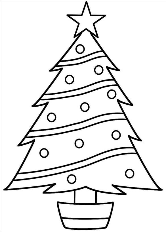 Christmas Tree coloring #2, Download drawings