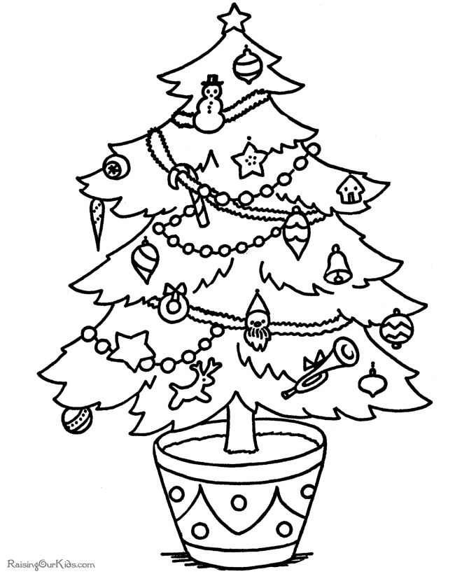 Christmas Tree coloring #18, Download drawings