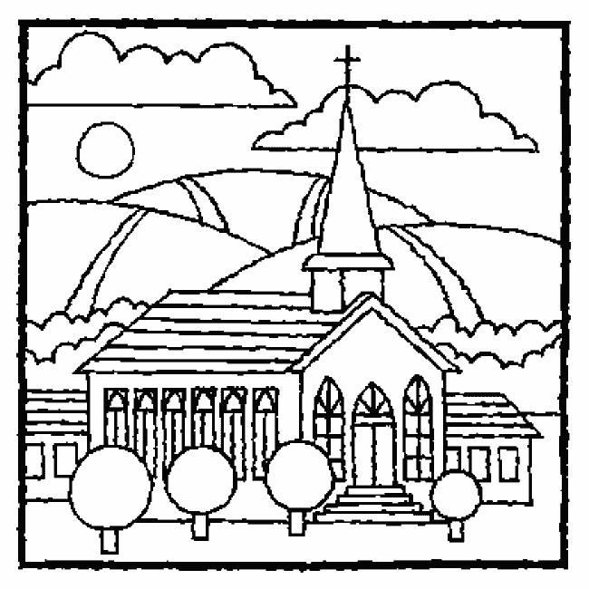 Church coloring #10, Download drawings