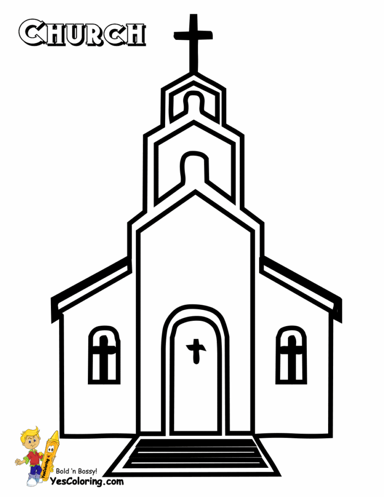 Church coloring #9, Download drawings