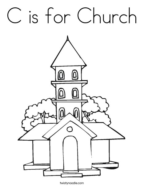 Church coloring #12, Download drawings