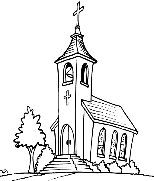 Church coloring #3, Download drawings