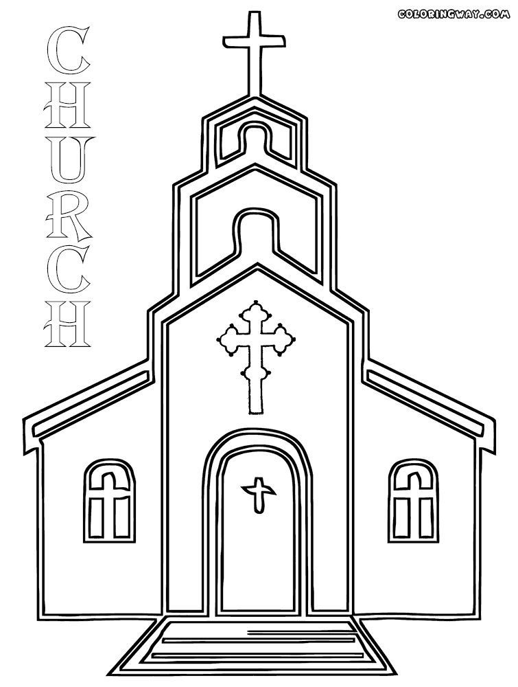 Church coloring #17, Download drawings