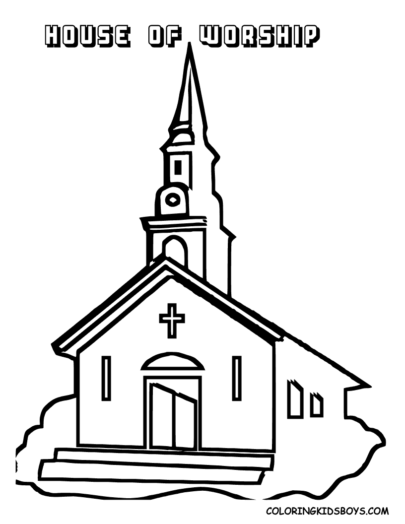 Church coloring #14, Download drawings