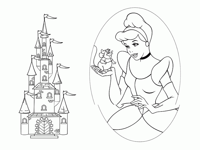 Cinderella's Castle coloring #12, Download drawings