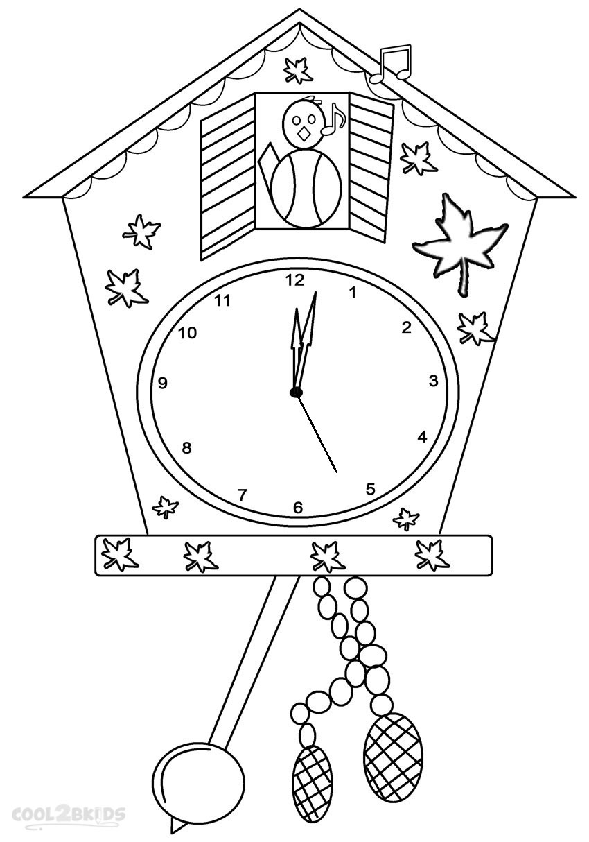 Clock coloring #10, Download drawings