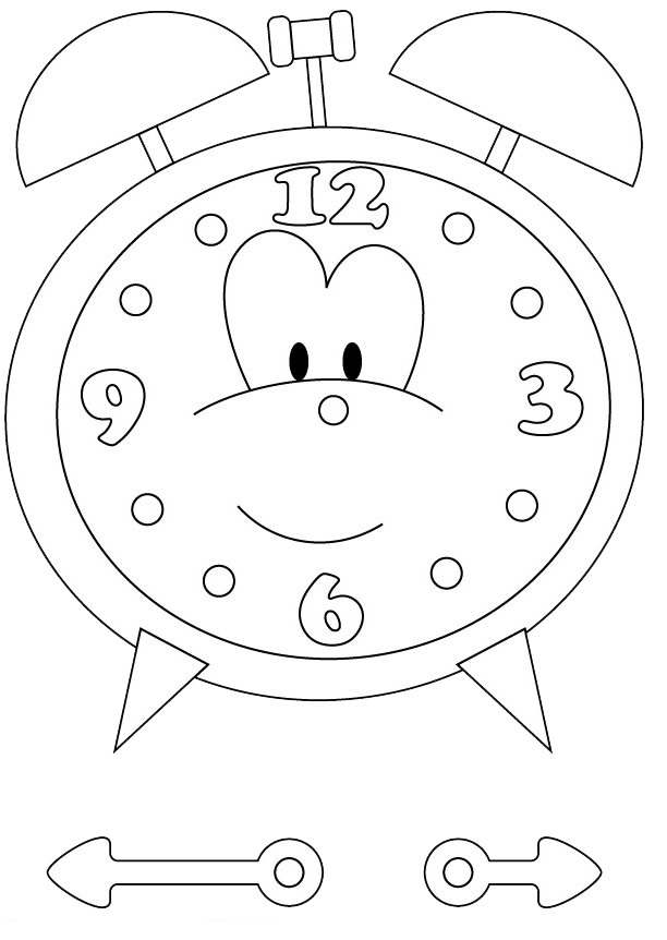Clock coloring #15, Download drawings