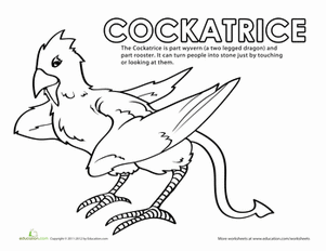 Cockatrice coloring #13, Download drawings