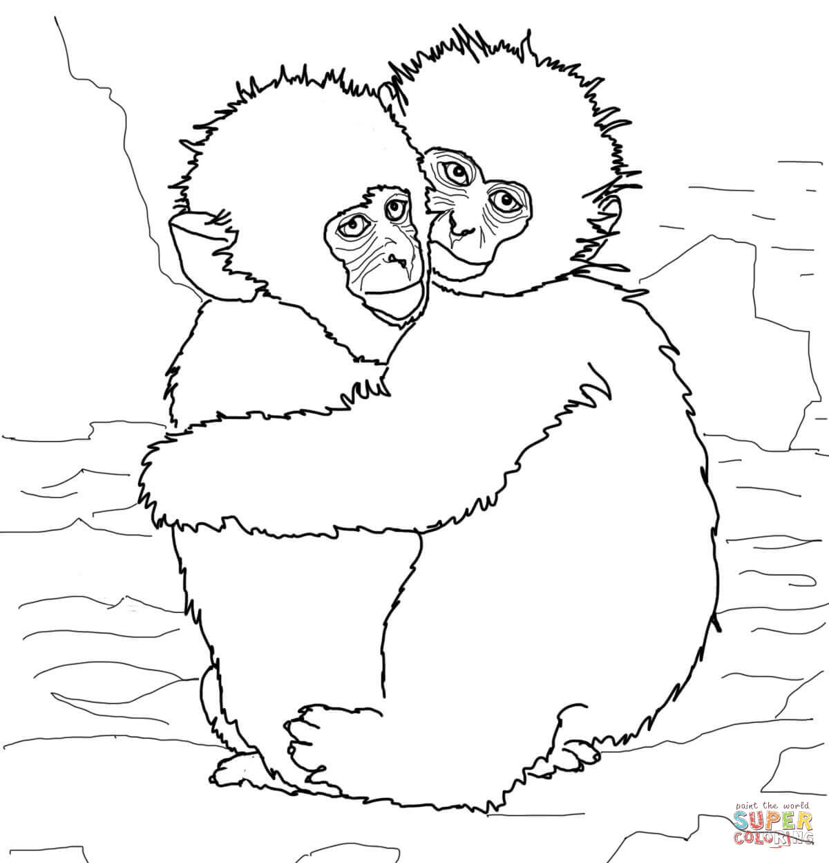 Snow Monkey coloring #18, Download drawings