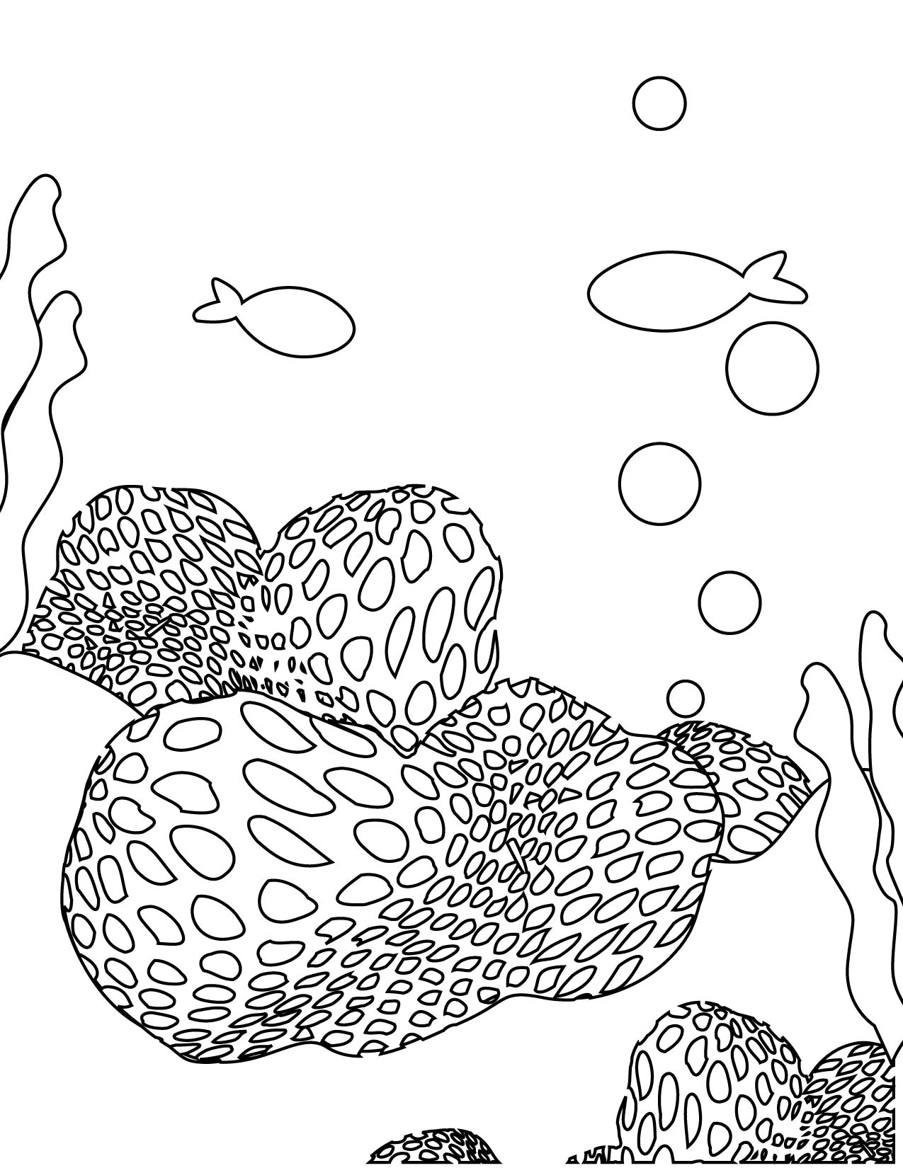 Coral coloring #1, Download drawings