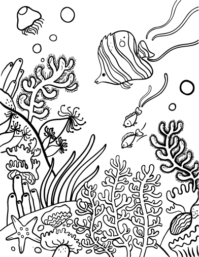 Reef coloring #4, Download drawings