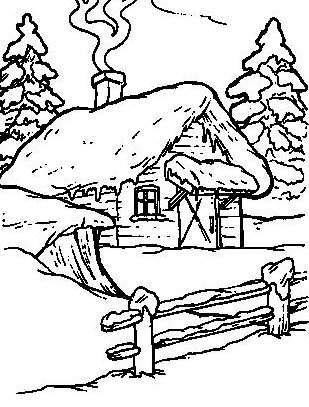 Cottage coloring #8, Download drawings