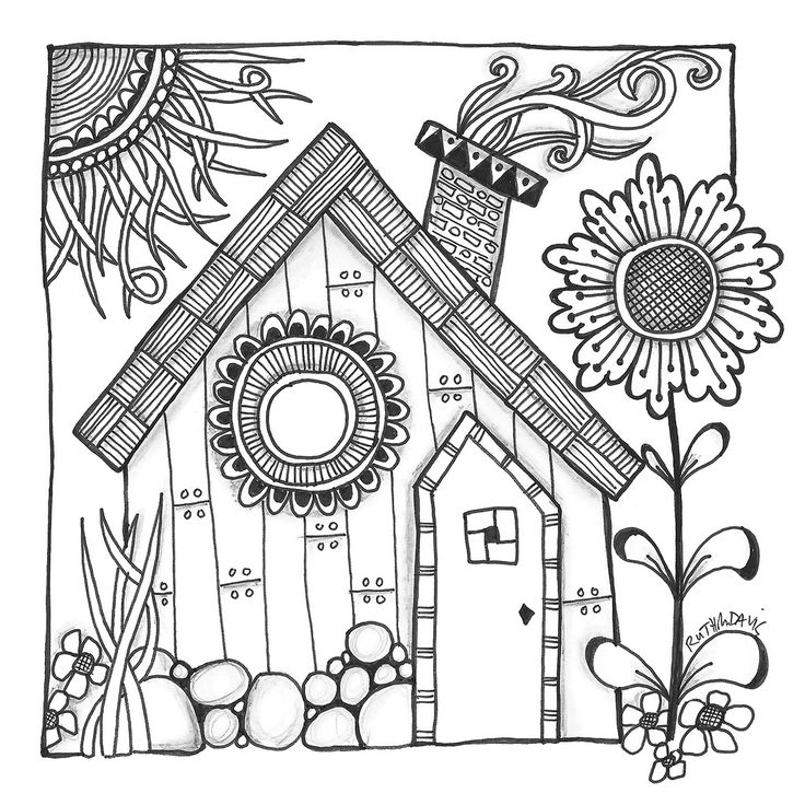 Cottage coloring #7, Download drawings