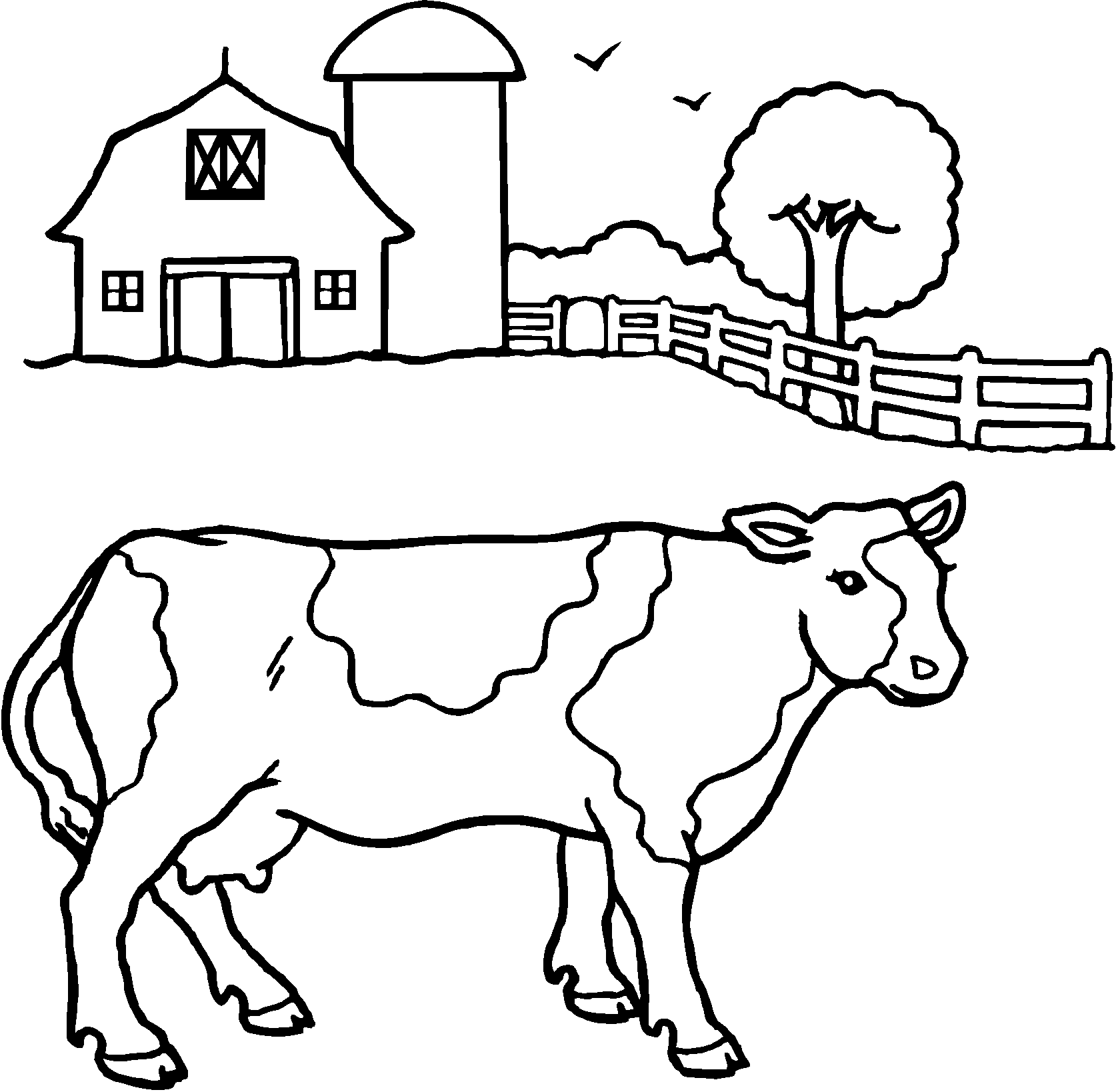 Cow coloring #12, Download drawings