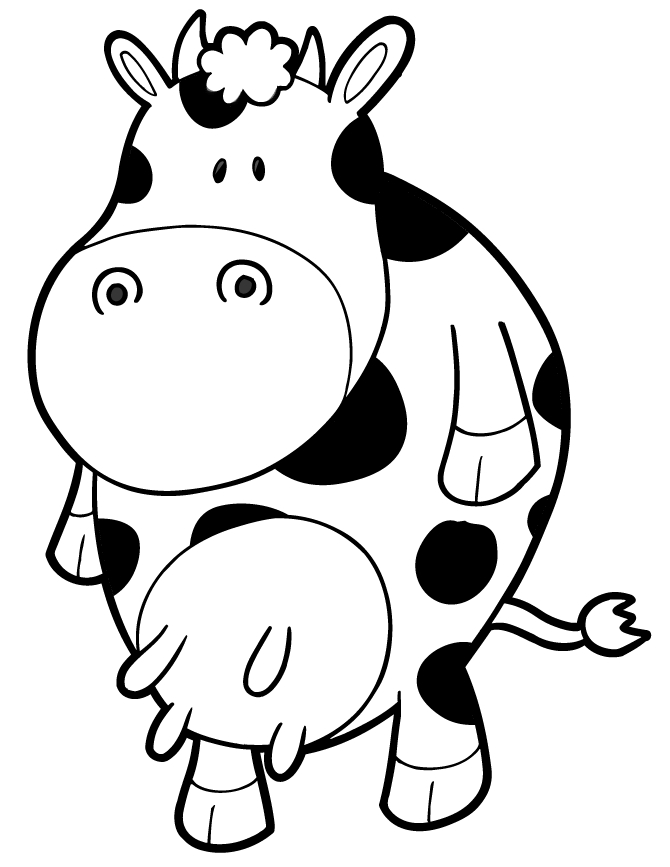 Cow coloring #4, Download drawings