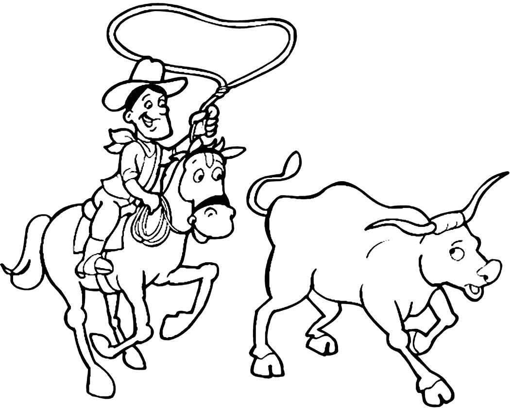 Cowboy coloring #15, Download drawings