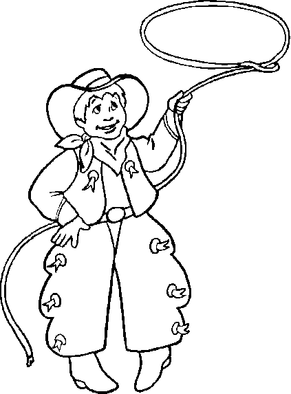 Cowboy coloring #14, Download drawings